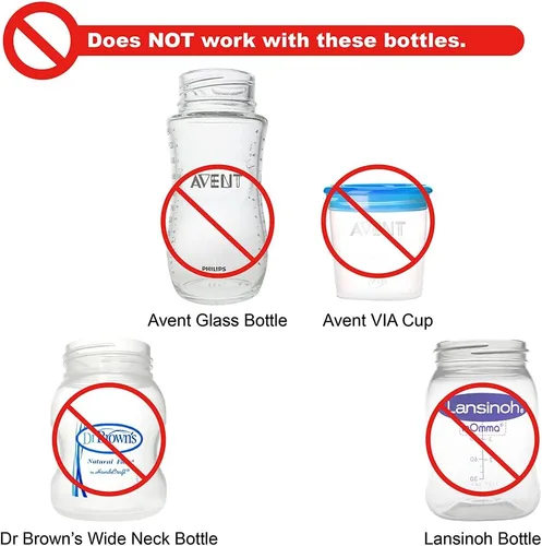 Vista 7 de Nenesupply Tapas para botellas de viaje, compatibles con botellas Nenesupply, botellas Spectra, botellas de Avent de boca ancha, tapa de una pieza