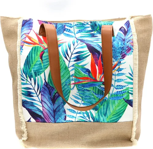 Vista 78 de Bolso grande de paja para mujer, tejido de ratán, bolso de playa de verano, a rayas