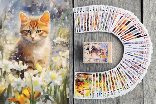 Vista 6 de Cyberpunk Gatos y Perros Biker Gang Playing Cards (Poker Deck 54 Cartas Todas Diferentes) Steampunk Tough Biker Cyberpunk Gang Card Jugando Gatos