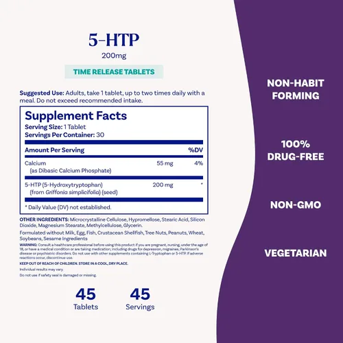 Vista 6 de Natrol 5-HTP Time Release Píldoras, NROL-0013, 30, 1, 1