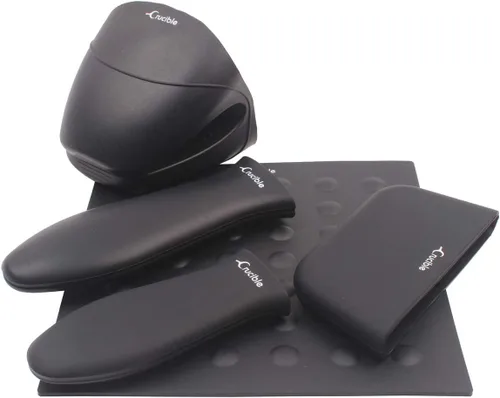 Vista 21 de Crucible Cookware Soportes de silicona para mango caliente (negro, paquete de 2 grandes)