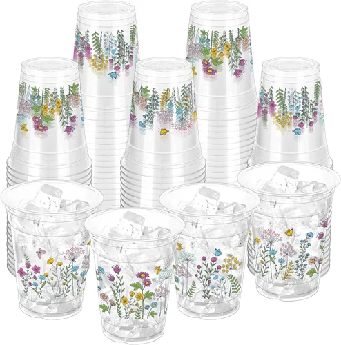 Vista 9 de 100 piezas de vasos de plástico con temática de abejas para fiesta, 12 onzas, vasos desechables de miel, vasos transparentes con lindo tema