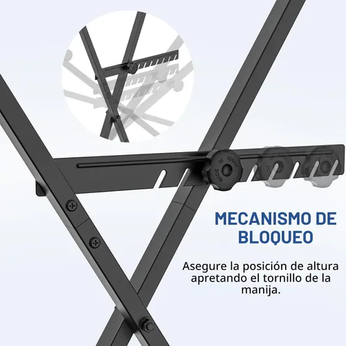Vista 6 de GLEAM Soporte para teclado - Soporte para piano digital, estilo X individual, negro (capacidad: 100 lb)