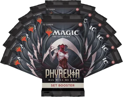 Vista 2 de Magic Phyrexia: Todos serán uno Paquete: Edición Compleada 1 Edición Compleada Booster, 12 Boosters de Set, y Accesorios Exclusivos, Multicolor