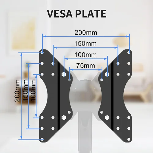Vista 7 de Pholiten Adaptador ajustable de placa de conversión VESA para brazo