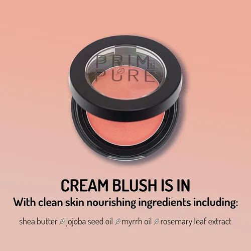 Vista 2 de Prim and Pure Paleta de rubor en crema natural, rubor mineral de color clásico, cosméticos profesionales orgánicos, sin crueldad animal, crema