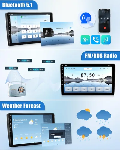 Vista 6 de 8 Core Qualcomm Android Car Stereo para Beetle 2004-2010 Pantalla táctil de 9 pulgadas con CarPlay Android Auto 4G+64G Ventilador de enfriamiento