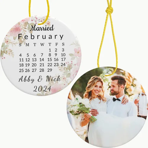 Vista 10 de Adornos personalizados para la primera Navidad del bebé, adornos colgantes de cerámica con foto de bebé, regalo de recuerdo para bebé recién nacido
