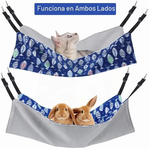 Vista 5 de Hamaca para gatos para jaula, hamaca colgante ajustable para gatos de 22 x