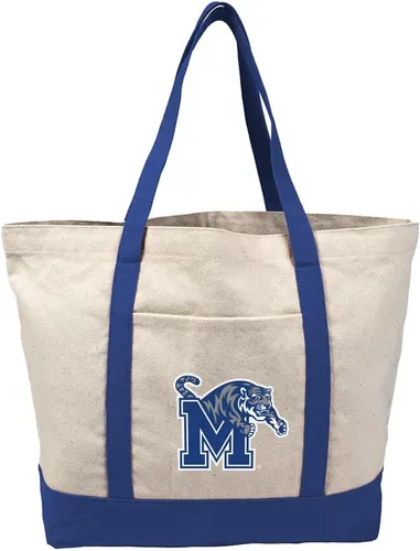 Vista 189 de Campus Lab Bolsa de lona con logotipo primario colegiado con bolsillo externo, bolsa de hombro reutilizable para ir de compras, playa Águilas A&m