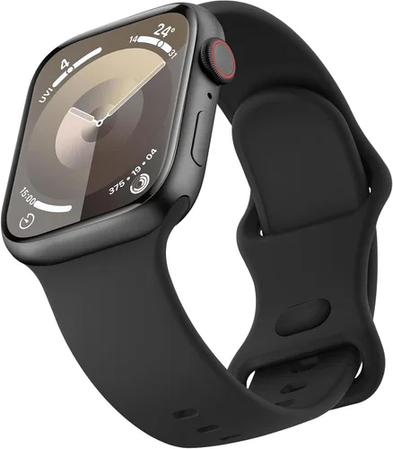 Vista 13 de Mugust - Correas deportivas compatibles con Apple Watch de 42mm, 41mm, 45mm, 49mm, 40mm, 44mm, 38mm, 42mm y 46mm, correa impermeable de silicona