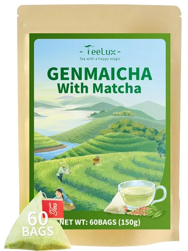 Vista 30 de TeeLux Bolsas de té verde menta, té verde con menta, menta verde y citronela, con cafeína, 100% real y natural, 100