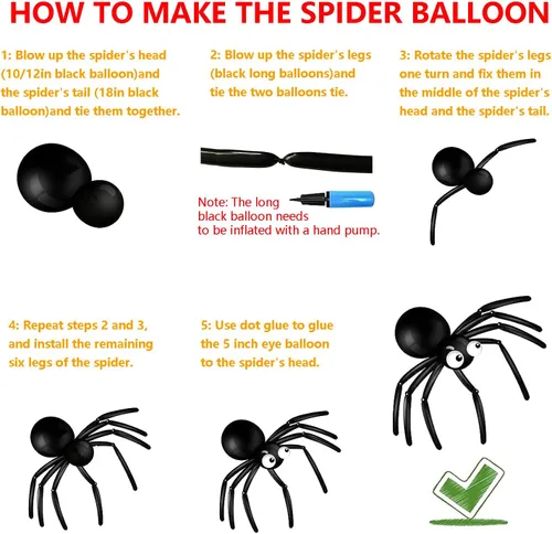 Vista 7 de Kit de arco de guirnalda de globos de Halloween con globos de araña, globos de confeti negro, naranja, morado, globos de papel de aluminio
