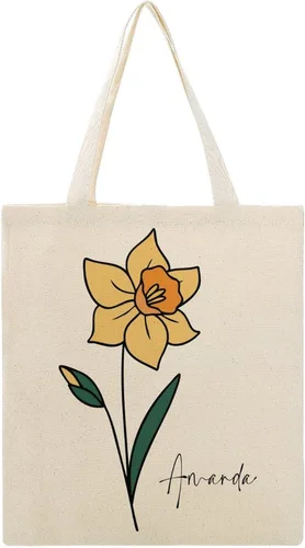 Vista 26 de Bolso de mano personalizado de la flor del nacimiento del mes del nacimiento