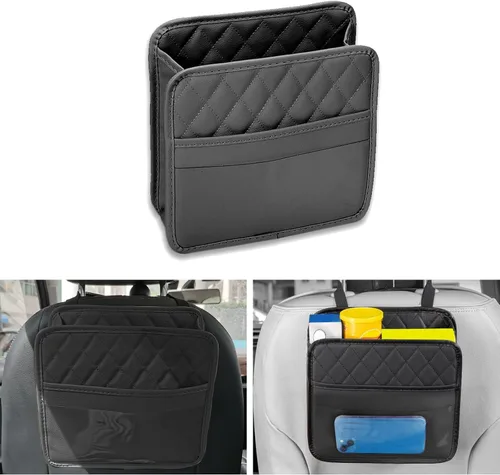 Vista 7 de Organizador de asiento trasero de automóvil con bolsillos de almacenamiento, bolsillo de almacenamiento para colgar del asiento trasero de vehículo