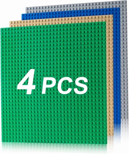 Vista 7 de Paquete de 4 placas base clásicas, placas de construcción para ladrillos de Verde-4 piezas