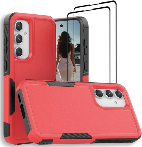 Vista 56 de Jeylly Funda para Samsung Galaxy S10 Plus S10+, ajuste delgado, doble capa, resistente, absorción de golpes, TPU con carcasa trasera de Negro