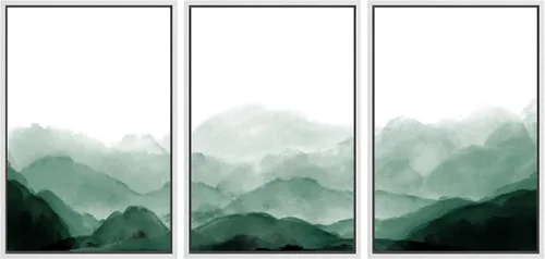 Vista 61 de SIGNWIN Lienzo enmarcado para pared, juego de arte tranquilo con reflejo de lago, acuarela, montaña y agua, ilustraciones modernas, arte abstracto