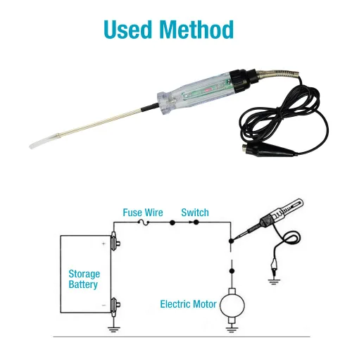 Vista 6 de allsun Probador de circuito audible automático, cable de perforación de cable de 6 a 12 V CC, luz de prueba de voltaje resistente, probador de luz