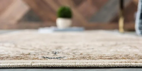 Vista 3 de Unique Loom Chateau Collection - Alfombra de área Wilson (3' x 13' 1", color beige/azul)