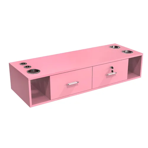 Vista 14 de OmySalon Estación de estilo de montaje en pared para estilista, equipo de peluquería de belleza, estación de gabinete de salón con cajones de Negro