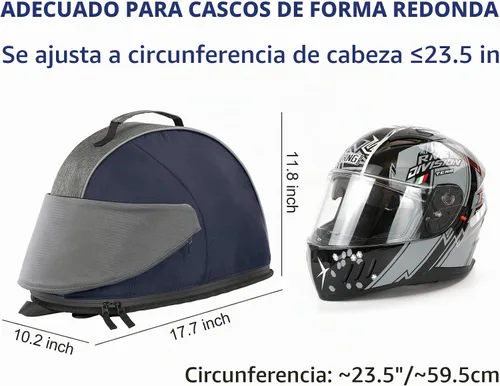 Vista 7 de Bolsa para Casco de Motocicleta TINGPAI con Gran Capacidad - Bolsa de Transporte Resistente a Arañazos y al Agua, Compatible con Casco de Cara