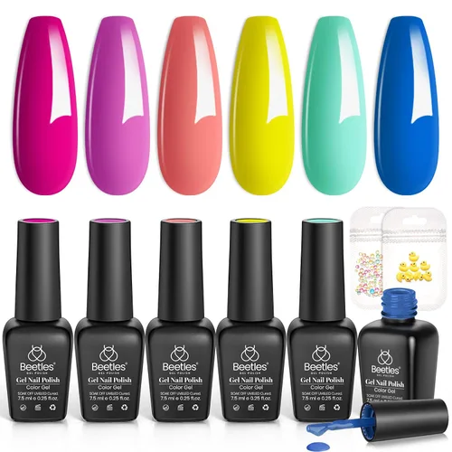 Vista 52 de beetles - Juego de esmaltes en gel color borgoña – Berry Merlot 6, ciruela, cereza, moca, rojo, otoño-invierno, morado oscuro, vino púrpura oscuro