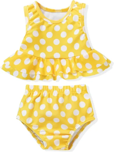 Vista 14 de Aalizzwell Traje de Baño para Niña Pequeña de Dos Piezas Traje de Baño Bikini para Playa Bandera americana B