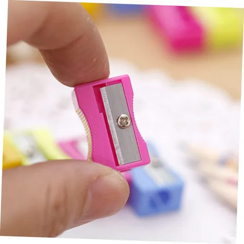 Vista 8 de STOBOK 30 lápices sacapuntas de mano, sacapuntas de mano, sacapuntas eléctricos, mini sacapuntas, suministros estacionarios, borradores, artículos