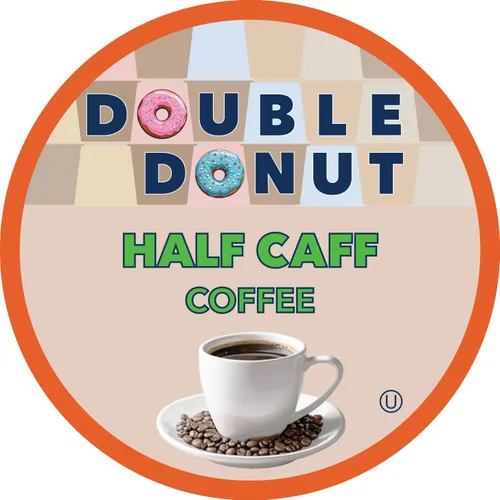 Vista 25 de Double Donut Coffee Cápsulas de Café Half Caff, Cápsulas de Café de Media Cafeína de Porción Individual para Cafeteras Keurig K Cup, Tostado Medio