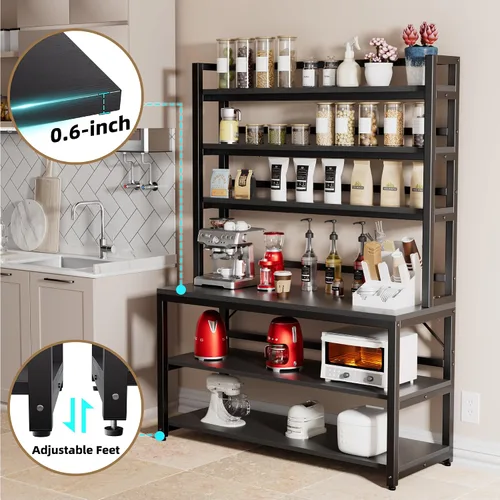 Vista 5 de Aquzee Estante grande para panaderos para cocinas, 47 pulgadas de ancho