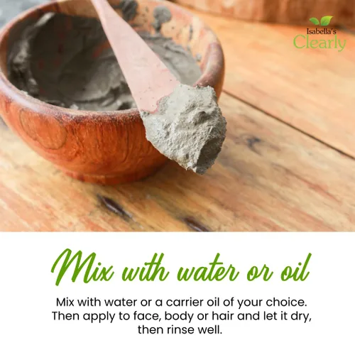 Vista 4 de Clearly CLAY, limpieza profunda de poros, máscara facial suavizante de la piel, polvo de arcilla verde francesa 100% pura para acné, puntos negros
