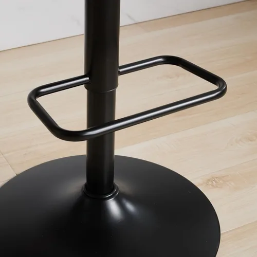 Vista 6 de Juego de 2 taburetes de bar giratorios de 360°, taburetes de bar modernos de mediados de siglo, altura de mostrador ajustable, sillas de bar Negro