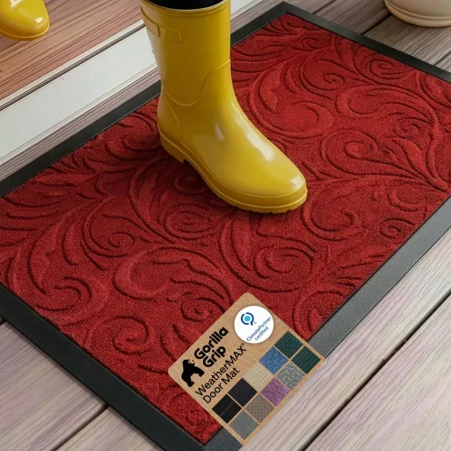Vista 123 de Gorilla Grip - Tapete WeatherMax todo terreno 100% impermeable, caucho natural, resistente a manchas y decoloración, interior y exterior, fácil