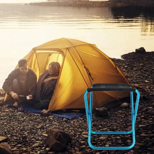 Vista 6 de Taburete plegable, fácil de transportar silla plegable portátil plegable para barbacoa