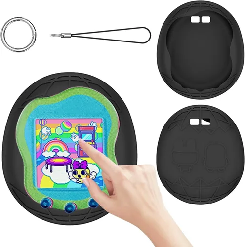 Vista 10 de Funda de silicona de repuesto compatible con Tamagotchi Uni, funda suave anticaída para Tamagotchi Uni, accesorios con cordón para el dedo