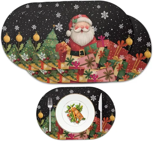 Vista 19 de Buteterfly - Juego de 2 manteles individuales con diseño ovalado, impermeables, lavables, resistentes al calor, decoración del hogar, cocina