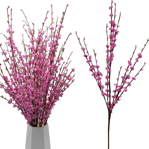 Vista 25 de Wootkey 10 piezas de flores artificiales de jazmín de tallo largo, color naranja quemado, jazmín otoñal, tallos florales de otoño para ramos