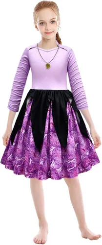 Vista 2 de ROSEZUZU Ursula - Conjunto de disfraz de cosplay para niñas, 3-11 años