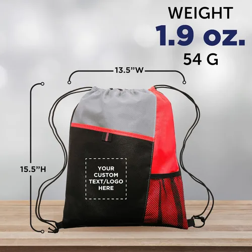 Vista 43 de DISCOUNT PROMOS Juego de mochilas con cordón no tejidas personalizadas de 10/50/100, paquete personalizado a granel