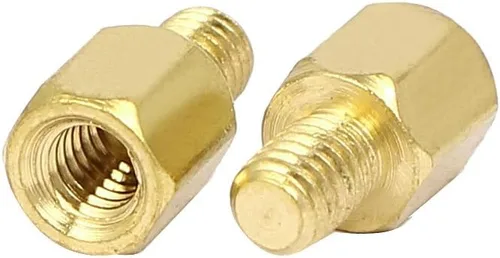 Vista 2 de uxcell M3 x 0.197 in+0.157 in Rosca macho a hembra de latón hexagonal separadores separadores hexagonales 200PCS