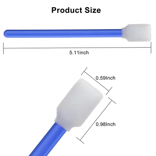 Vista 2 de 50pcs 5.11" Rectángulo Cuadrado Espuma Limpieza Hisopo Palillos (azul) Palillos de limpieza de hisopos para impresora de inyección de tinta