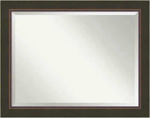 Vista 9 de Amanti Art Bathroom Mirror for Over Sink, Milano Vanity Mirror, Medium Casual Wood Frame, Hangs Horizonally and Vertically, Bathroom Wall Decor