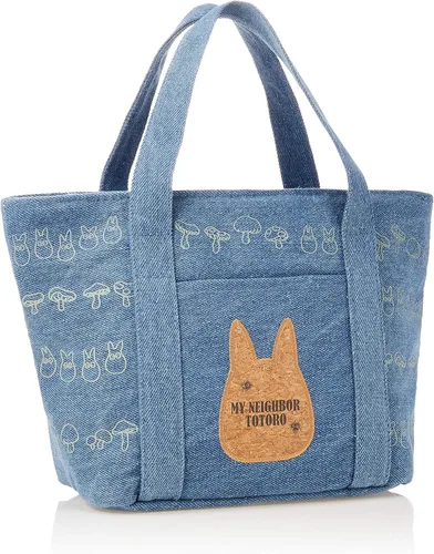 Vista 2 de Skater KBCO3 Denim My Neighbor Totoro Ghibli - Bolsa aislante con bolsillo de corcho