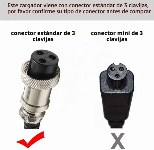 Vista 2 de Cargador de batería para ciclomotor de 24 V compatible con Razor E100 E200 E200S E175 E300 E300S E125 E150 E500 PR200 E225S E325S MX350 MX400 Dirt