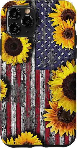 Vista 29 de American Flag with Sunflowers Case for iPhone 17