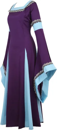 Vista 2 de Parlsdy Vestido renacentista para mujer, disfraz medieval de pirata, campesina