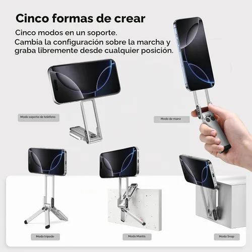 Vista 2 de ULANZI MA38 - Trípode magnético para teléfono para iPhone, mini trípode portátil para Magsafe con tornillo de doble cara de 1/4 pulgadas, gancho
