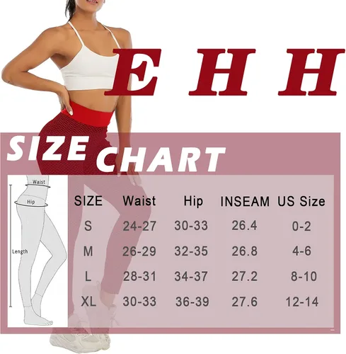 Vista 7 de EHH - Leggings de levantamiento de glúteos con textura de compresión para mujer
