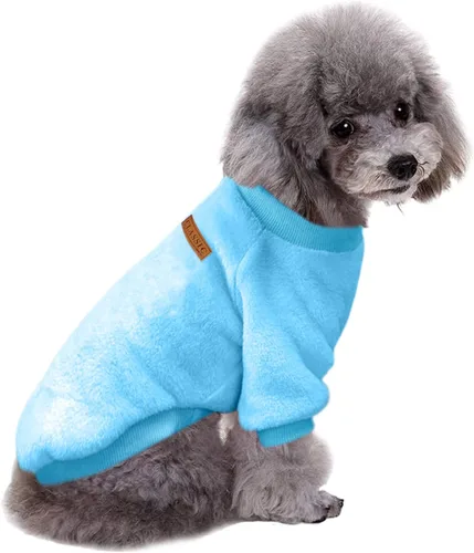 Vista 22 de Ropa para mascotas, suéter suave, cálido y grueso, suéter de invierno para perros (talla S, color rosa) Jecikelon pullover pet apparel for dogs